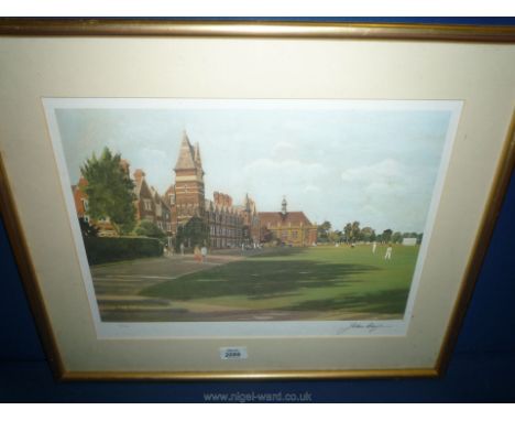 A John Doyle RWS - signed, limited edition Print of Pelsted school, no. 7 of 500.