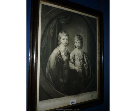 A Portrait of the sons of George III, Engraving by Robert Laurie, 1772, authentication and details on verso.