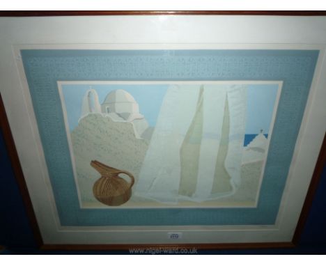 A Robert Meyrick, limited edition screen Print of Greek architecture, signed in pencil.
