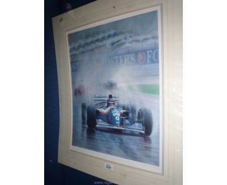 A mounted Print by Adrian Lanscom entitled 'Damon's First'.