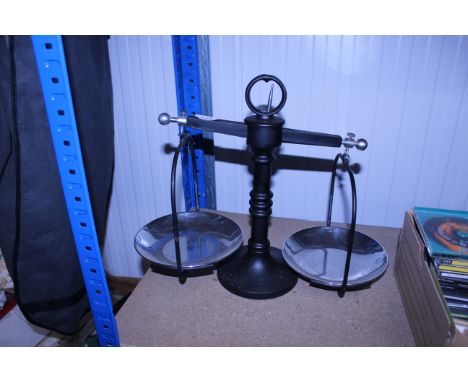 A set of balance scales