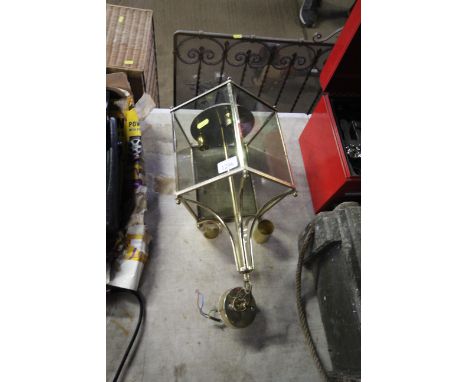 A brass hanging lantern