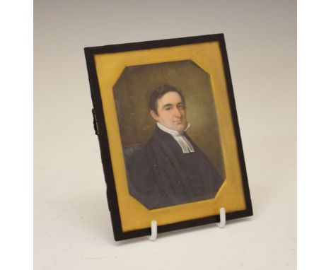 William Dance (19th Century) - Rectangular portrait miniature - The Reverend J. Hambleton, with inscription verso and the add