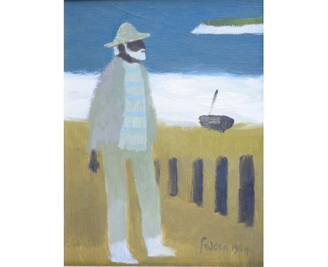 Mary Fedden RA (1915-2012) - Oil on board - Portrait of the artists husband Julian Trevelyan, signed and dated 1984 lower rig