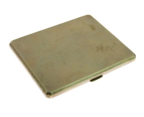 9ct gold cigarette case, of canted oblong form with engine-turned decoration, London, 1936, sponsor C&amp;C (probably Cohen &
