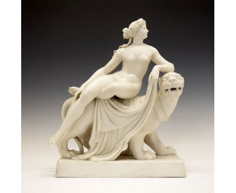 Mid 19th Century Parian group of Ariadne and the Panther, after Johann Heinrich von Dannecker, attributed to John Bell for Mi