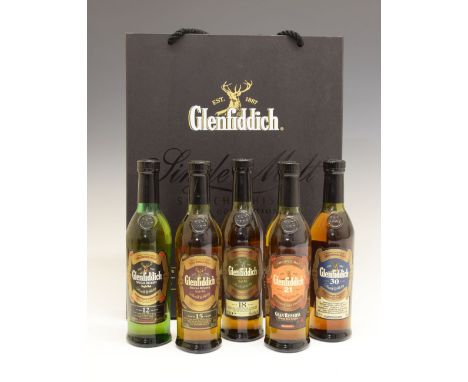 Glenfiddich Single Malt Scotch Whisky Collection being five 20cl bottles consisting of; Single Reserve Aged 12 Years, Solera 
