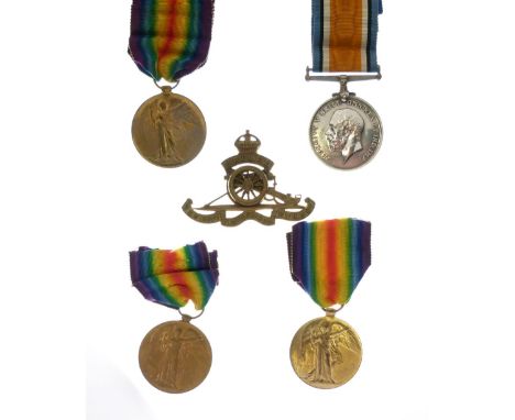 British First World War medal pair awarded to 29218 Private JT Warman, of the Hampshire Regiment comprising War Medal and Vic