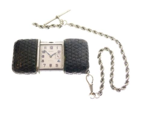 Movado - Ermeto self winding purse or pocket watch, the signed square dial with Arabic numerals, square subsidiary seconds di