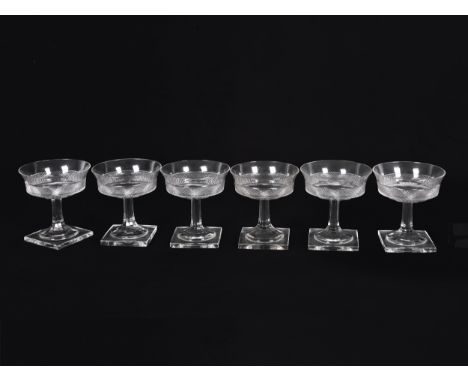 6 ChampagnerschalenAusführung LobmeyrHöhe 11 cm, Durchmesser 10 cm