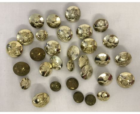 A small collection of military vintage and modern buttons.  For Royal Horse Artillery and R.A.F. 