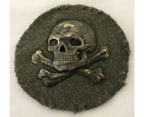 WWI style German Flammenwerfer (flame thrower) Officers sleeve patch.   Approx. 7.5cm diameter.