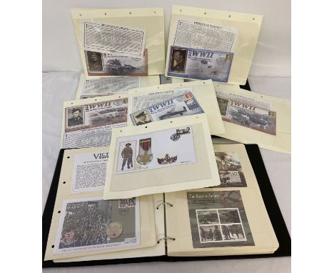 2 folders of the Westminster Collection "End Of World War" first day covers, coins and medals.  Each cover depicting a signif