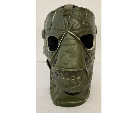 An Olive Green 207 army issue extreme cold weather mask. Full lined with nose guard.  