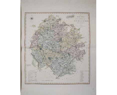 MAP OF HEREFORDSHIRE. C Smith 1806. 505mm x 455mm. Hand-coloured.With Pigot's Map of Herefordshire, 1830, outline hand colour