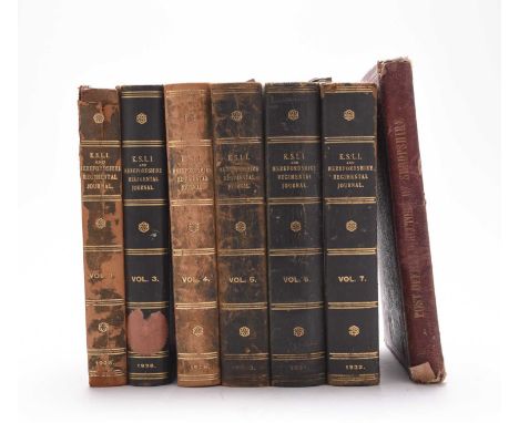 REGIMENTAL JOURNAL of the King's Shropshire Light Infantry and Herefordshire Regiment (T.A) vols 1 and 3-7, 1925-32. Full cal