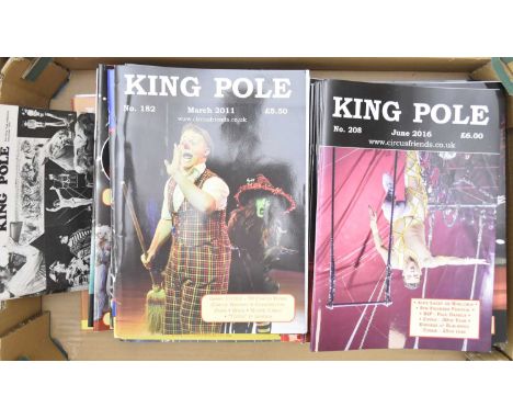 KING POLE (circus magazine). A broken run of 54 quarterly issues from no 27 (Sept 1974) to no 208 (June 2016), including a 10