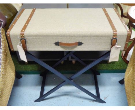 CONSOLE TABLE, Campaign style design, one drawer, 81cm H.