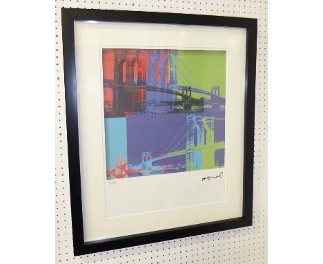 ANDY WARHOL 'Brooklyn Bridge 290', 1983, lithograph, hand numbered limited edition 80/100, by Leo Castelli Gallery, edited by