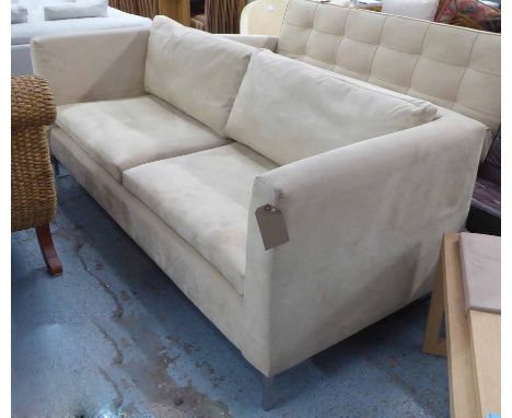 SOFA WORKSHOP SOFA, two seater, in alcantara on metal supports, 212cm L.