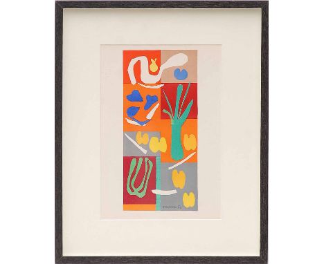 HENRI MATISSE 'Vegetaux', original lithograph from the 1954 edition after Matisse's cut outs, printed by Mourlot, 52cm 43cm o