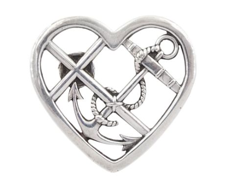 Georg Jensen silver Faith, Hope and Charity brooch, designed by Vilhelm Albertus, No. 296, stampedCondition Report:Diameter =