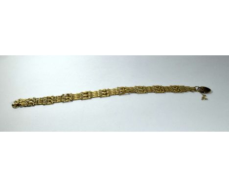 9ct gold 5 bar gate bracelet
