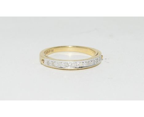 9ct gold ladies diamond 1/2 eternity I love you  ring size O