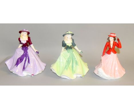 Royal Worcester Figures. Floral Ladies August, Holly & Floral Ladies September