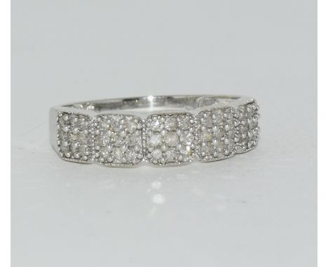 Diamond 10ct white gold ring size R