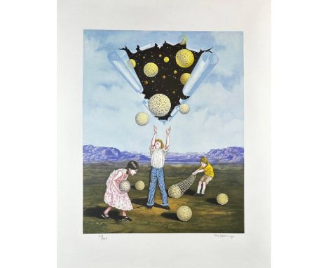 Lithograph titled Catch a Star Signed lower right numbered 53/200 Sight size 23" x 29"