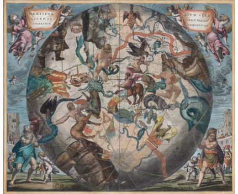 [MAP - CELESTIAL]CELLARIUS, ANDREAS. Haemisphaerium Stellatum Australe Aequali Sphaerarum Proportione. [Amsterdam: G. Valk &a