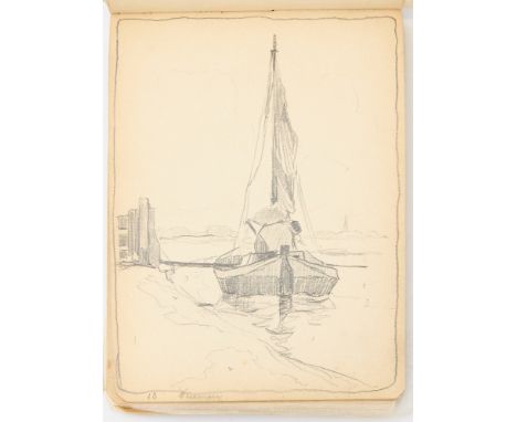 KEITH, WALTER CASTLECompleted artist sketchbook of Dutch origin imprinted "Schetsboek" on front cover, inscribed on the front