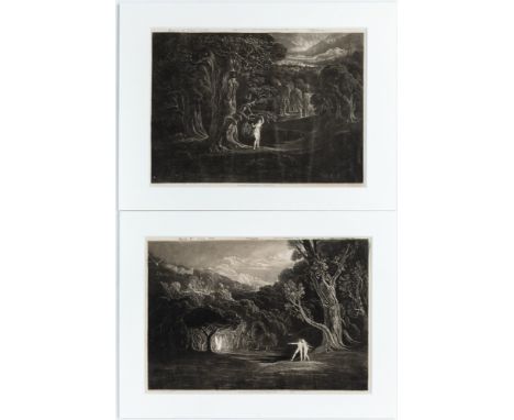 MARTIN, JOHNIllustrations to Paradise Lost. [London: published by Septimus Prowett, likely 1827]. Two volumes, three-quarters