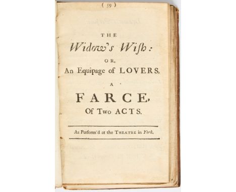 A collection of approximately twenty eighteenth-century English plays. Various titles and authors. Some bound, some in modern