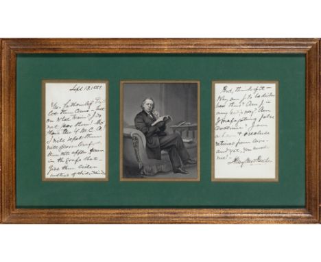 BEECHER, HENRY WARDAutograph letter signed. No place: 13 September 1881. Two pages in ink signed in full. The overall display
