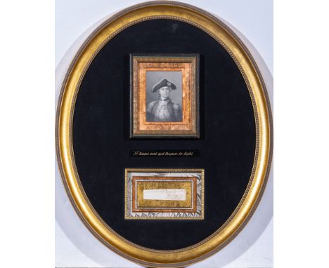JONES, JOHN PAULCut autograph signature of John Paul Jones extracted from a letter (signed Jno P Jones," retaining the felici