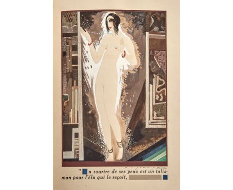 MARDRUS, J.C. and FRANÇOIS-LOUIS SCHMIED, illustrator.Histoire charmante de l'adolescente sucre d'amour, grande Conte orienta