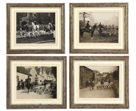 A group of four hunting photographs of local interest,comprising 'Mr Ben Hoare Master of Essex Hounds Copped Hall Meeting Mar