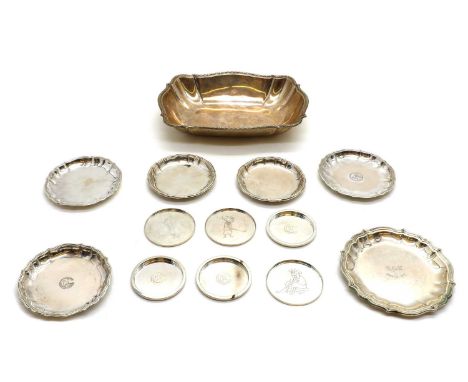 A collection of five Danish sterling silver presentation dishes,dated between 1919 and 1951, the majority bearing the assay m