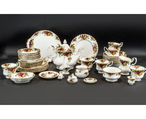 Royal Albert 'Old Country Roses' Dinner/Tea Service, comprising six x 6" plates, 6 x 8" plates, a serving plate, six fruit bo