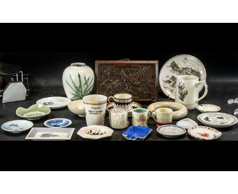 Mixed Lot Of Pottery To Include 3 Susie Cooper Coffee Cans, Moorcroft Bowl, Derby Cup And Saucer, Saucers, Vase etc