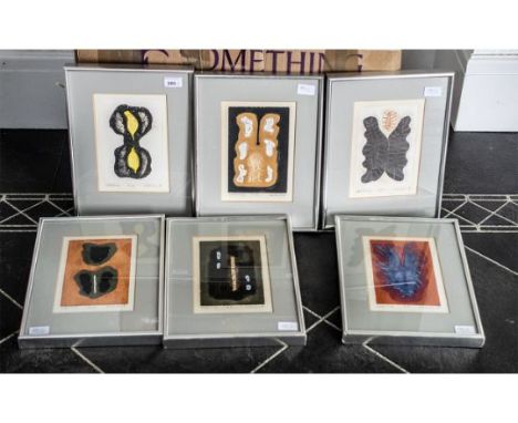 Alistair Grant (1925- 1997) Set of Six Abstract Coloured Prints, various subjects, pencil signed to the margins; Grant CV: Ro