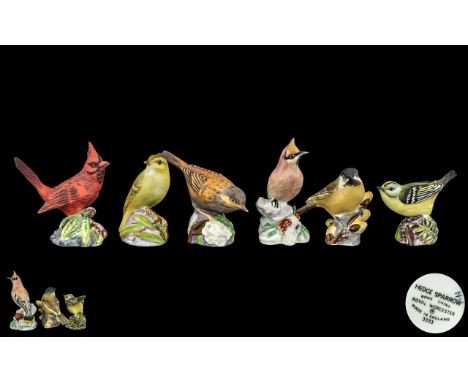 Royal Worcester - Superior Quality Hand Painted Porcelain Bird Figures ( 6 ) In Total. Comprises 1/ Gold Crest, Model No 3338