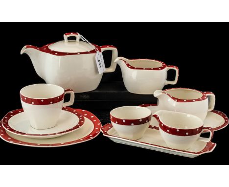 A Collection of Midwinter Stylecraft Part Tea Service designed by Jessie Tait. To include, cups saucers and side plates, two 