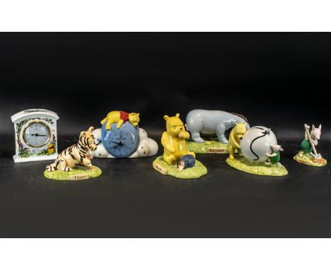 Collection of Royal Doulton Winnie The Pooh Porcelain Figures, from the Winnie the Pooh collection, comprising 'Pooh Began to