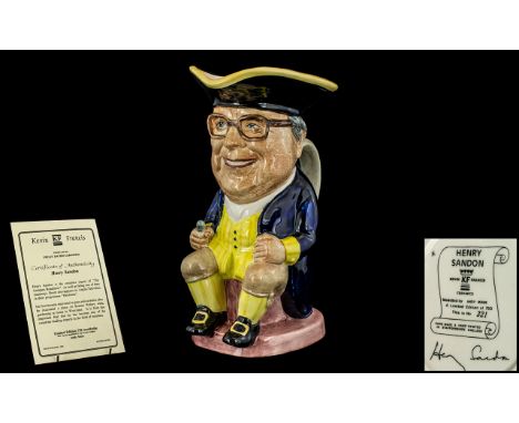 Kevin Francis Peggy Davies Ceramics Ltd and Numbered Edition Hand Painted Toby Jug ' Henry Sandon ' Ceramic Expert For The ' 