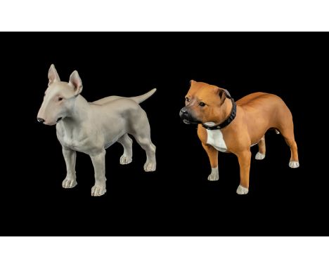 ( 2 ) North Light Earlier Dog Figures. Comprises 1/ English Bull Terrier Figurine, Stamps - North Light, NL1980. Standing Pos