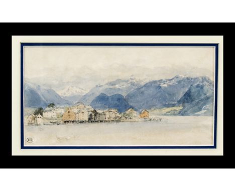 Myles Birket Foster (British 1825 - 1899) 'A View Near Trieste', watercolour over pencil, from a sketchbook, signed with Birk
