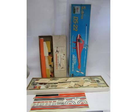 Two aircraft model kits to include Hegi / Schuco DS-22 RC Helicopter and Model Flight Hummingbird electric power radio contro